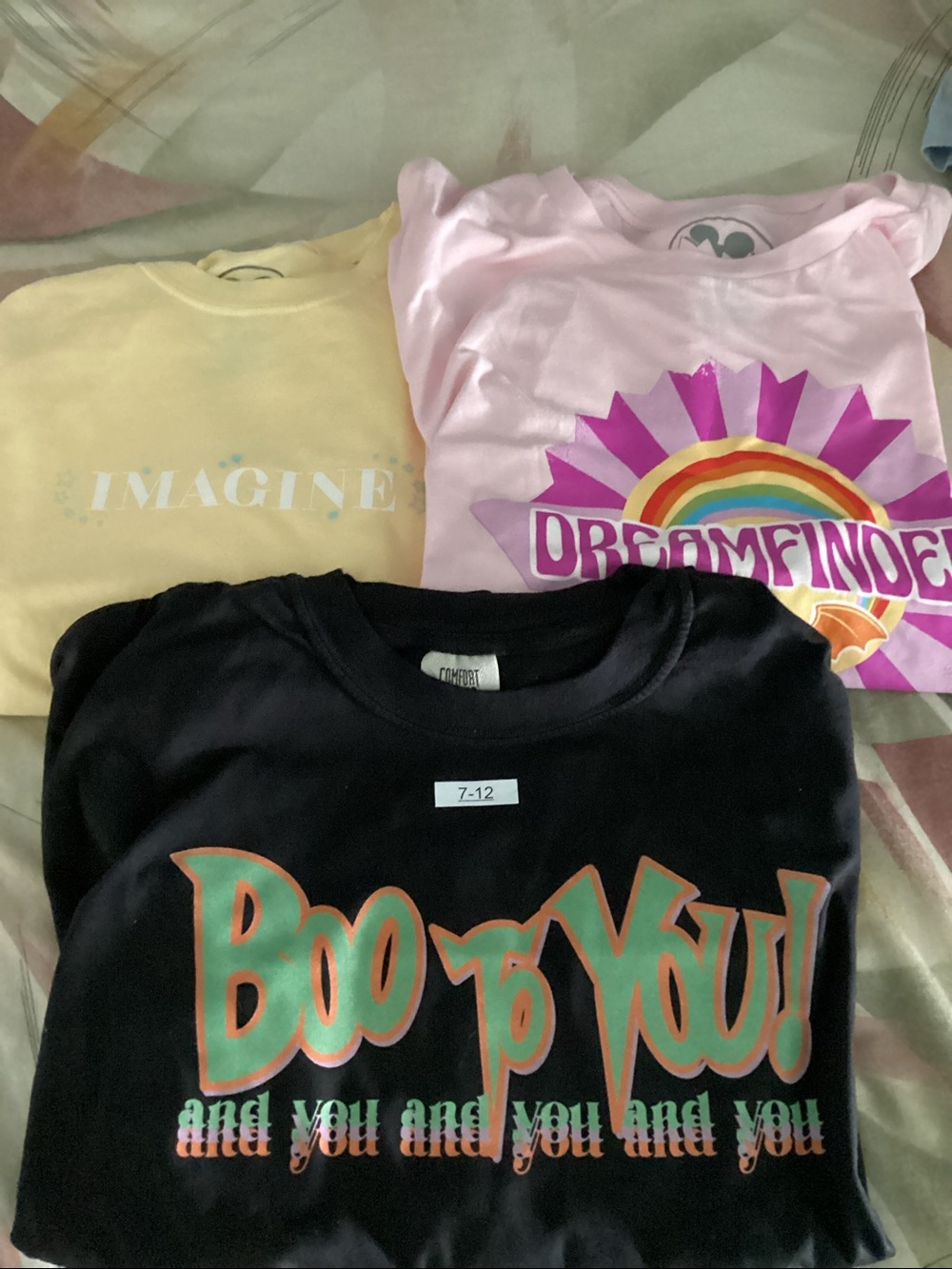 Casual Short Sleeve Tee Bundle - Pastel Yellow, Light Pink & Black.